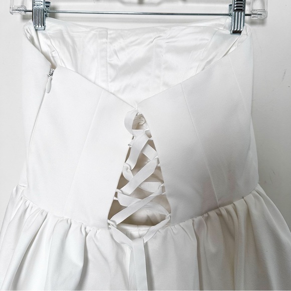 BHLDN Strapless Basque-Waist Lace-Up Fit & Flare Midi Dress - Picture 6 of 9